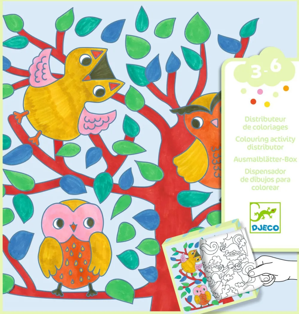Djeco 10 dibujos para colorear + 10 juegos sorpresa Bosque ·*Niños Juguetes Y Juegos Motricidad Fina