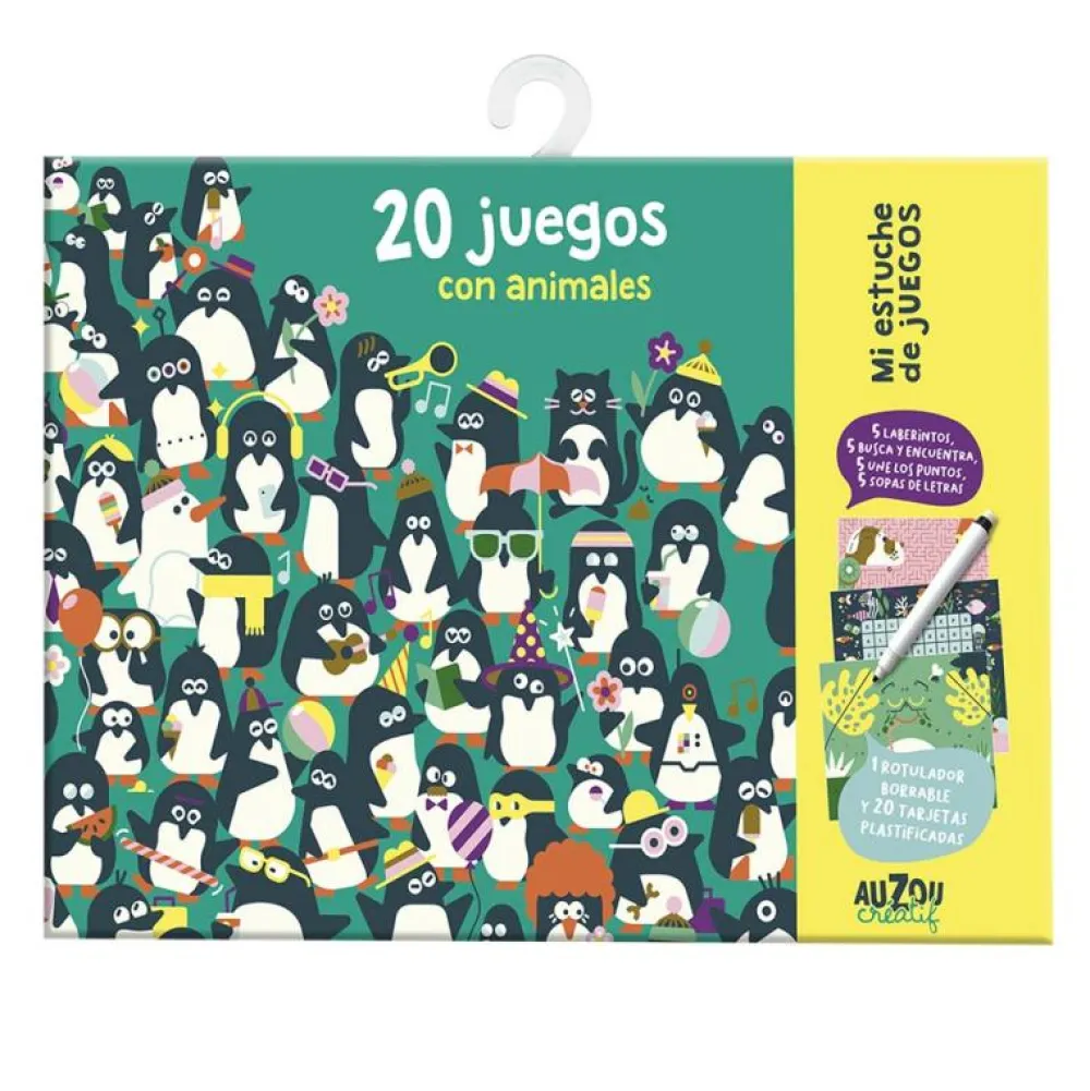 Auzou 20 Juegos de animales*Niños Libros Busca Y Encuentra|Libros Pasatiempos Para Niños Y Niñas