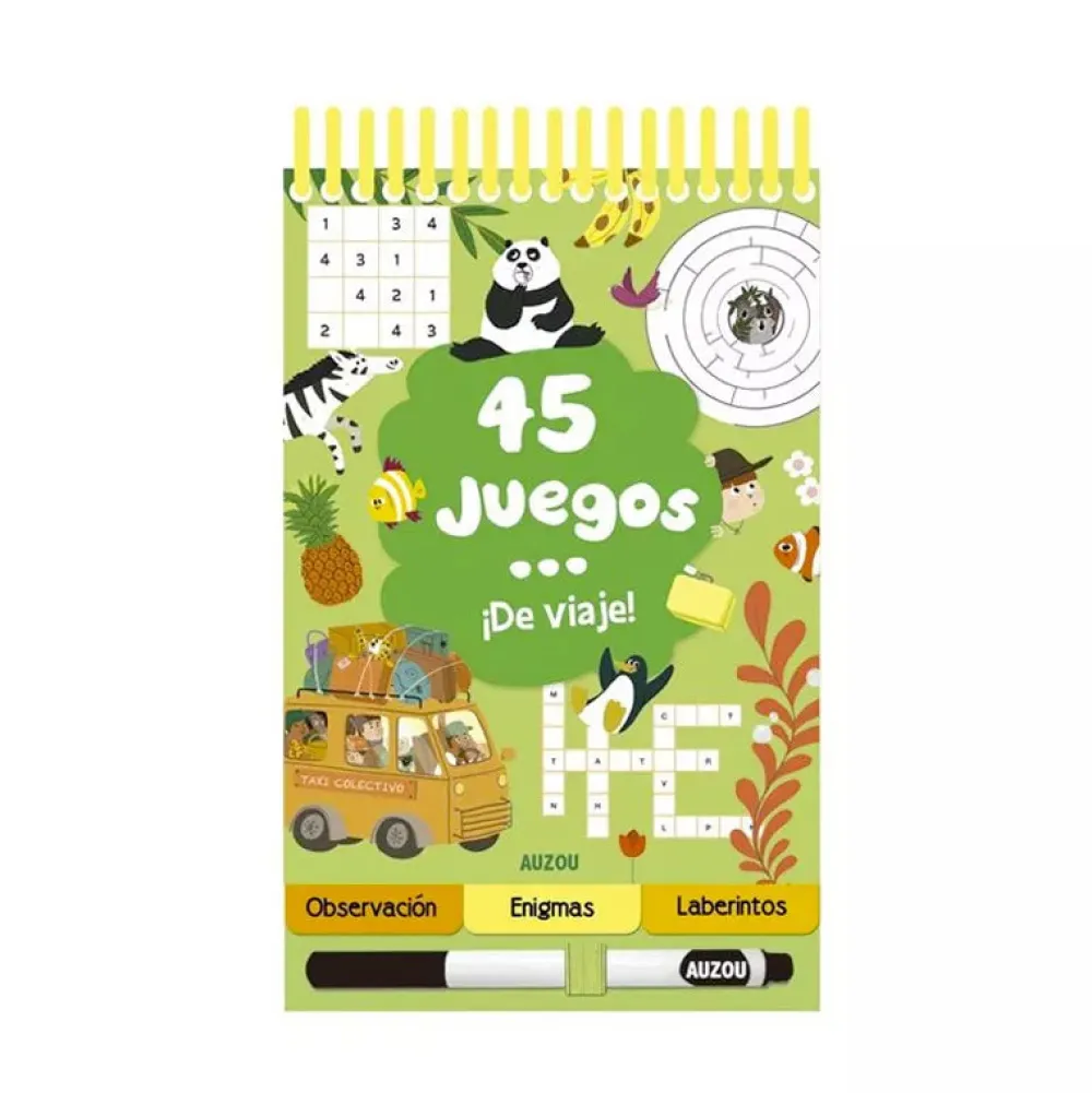 Auzou 45 juegos ¡de Viaje!*Niños Libros Busca Y Encuentra|Libros Pasatiempos Para Niños Y Niñas