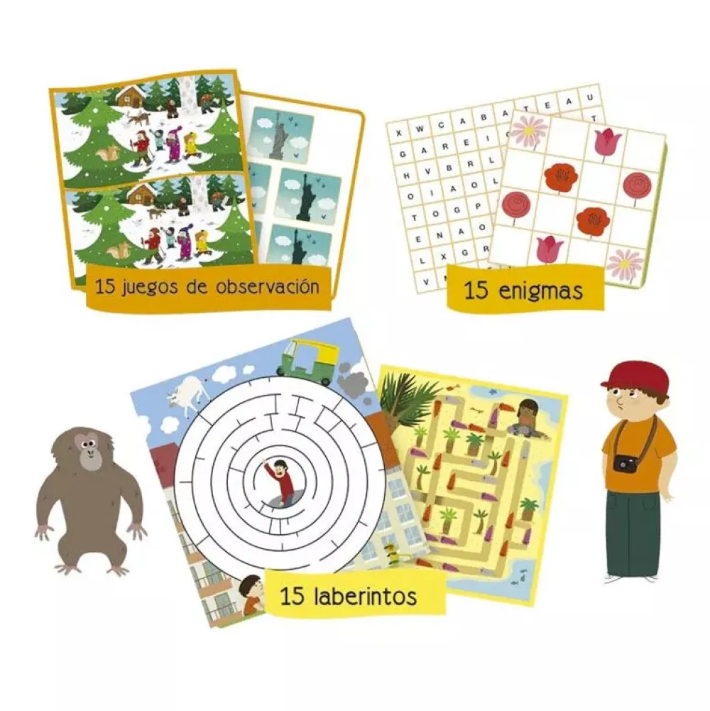 Auzou 45 juegos ¡de Viaje!*Niños Libros Busca Y Encuentra|Libros Pasatiempos Para Niños Y Niñas