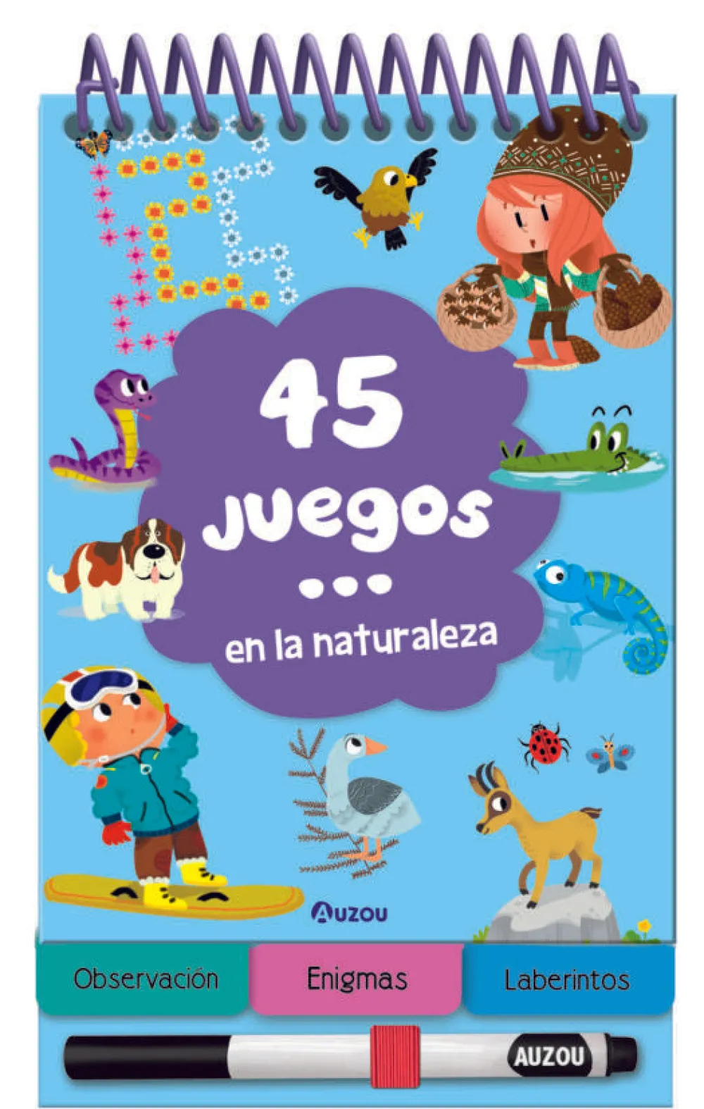 Auzou 45 juegos En la Naturaleza*Niños Libros Busca Y Encuentra|Libros Pasatiempos Para Niños Y Niñas