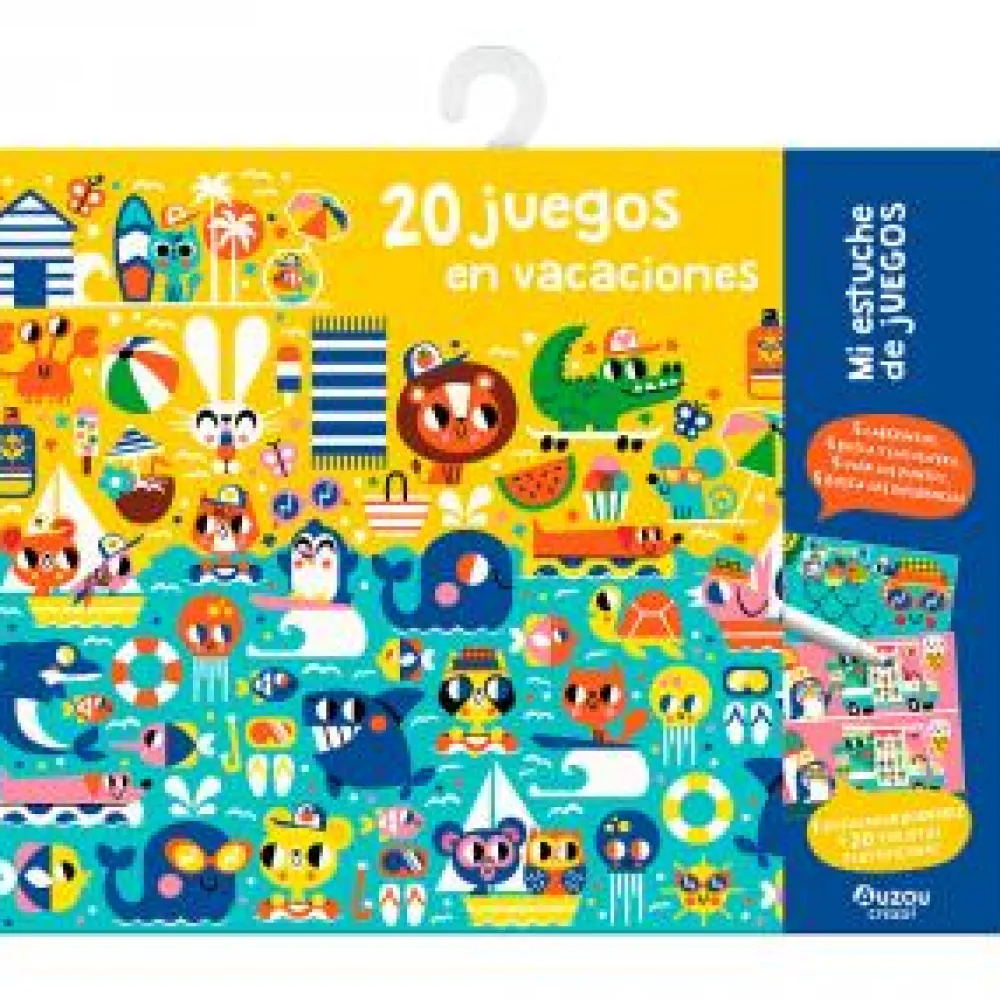 Auzou 20 juegos en vacaciones*Niños Libros Busca Y Encuentra|Libros Pasatiempos Para Niños Y Niñas