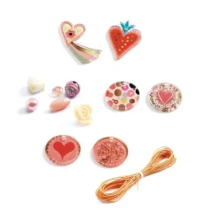 Djeco Abalorios Corazones ·*Niños Kit De Manualidades|Juguetes De Madera Para Niños