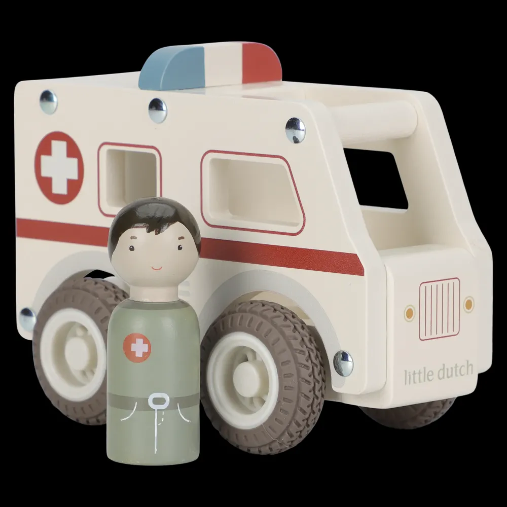 Little Dutch Ambulancia FSC ·*Niños Coches De Madera De Juguete Para Bebés|Coches De Juguete Para Bebés