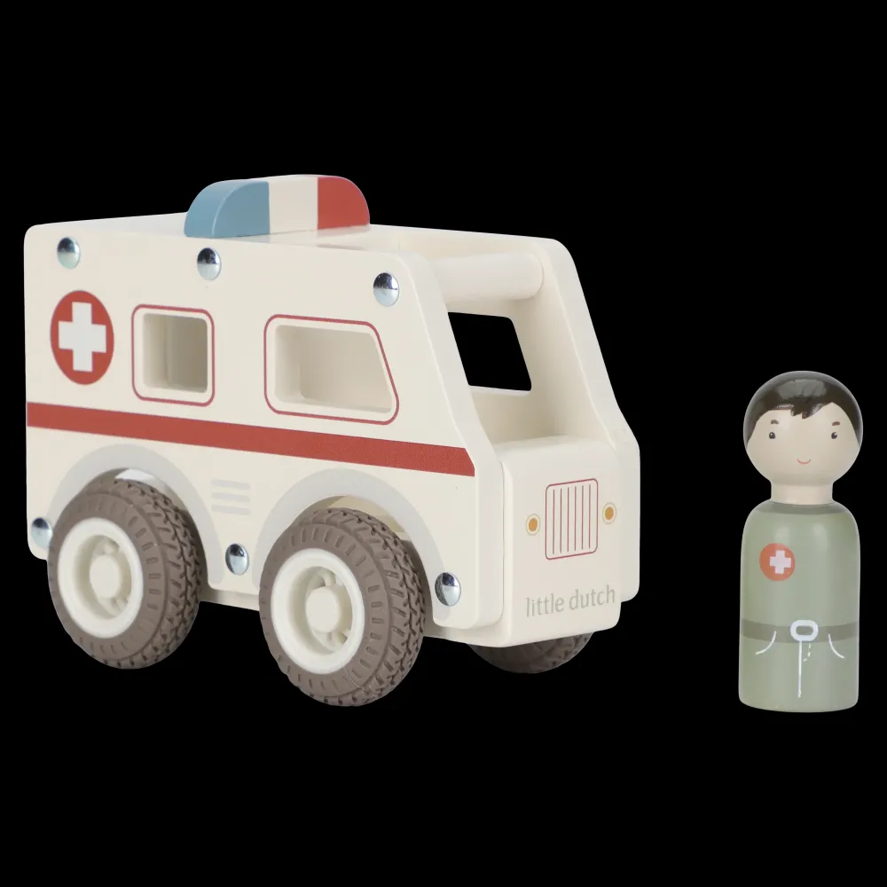 Little Dutch Ambulancia FSC ·*Niños Coches De Madera De Juguete Para Bebés|Coches De Juguete Para Bebés