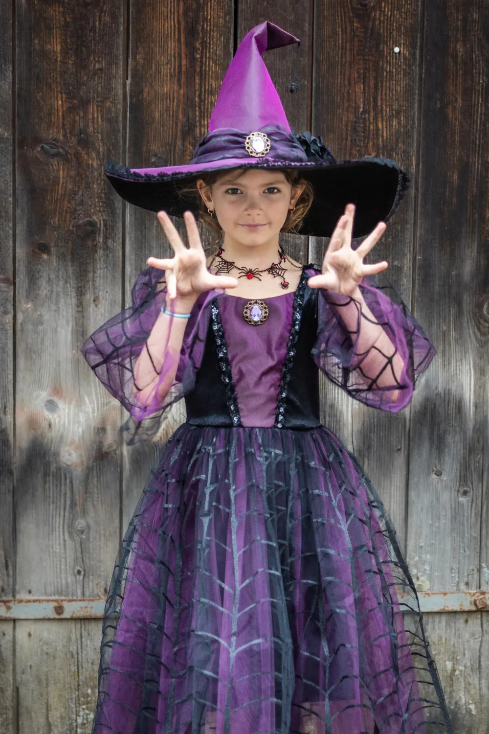 Great Pretenders Amethyst Bruja Spider 5-6 años ·*Niños Disfraces Infantiles
