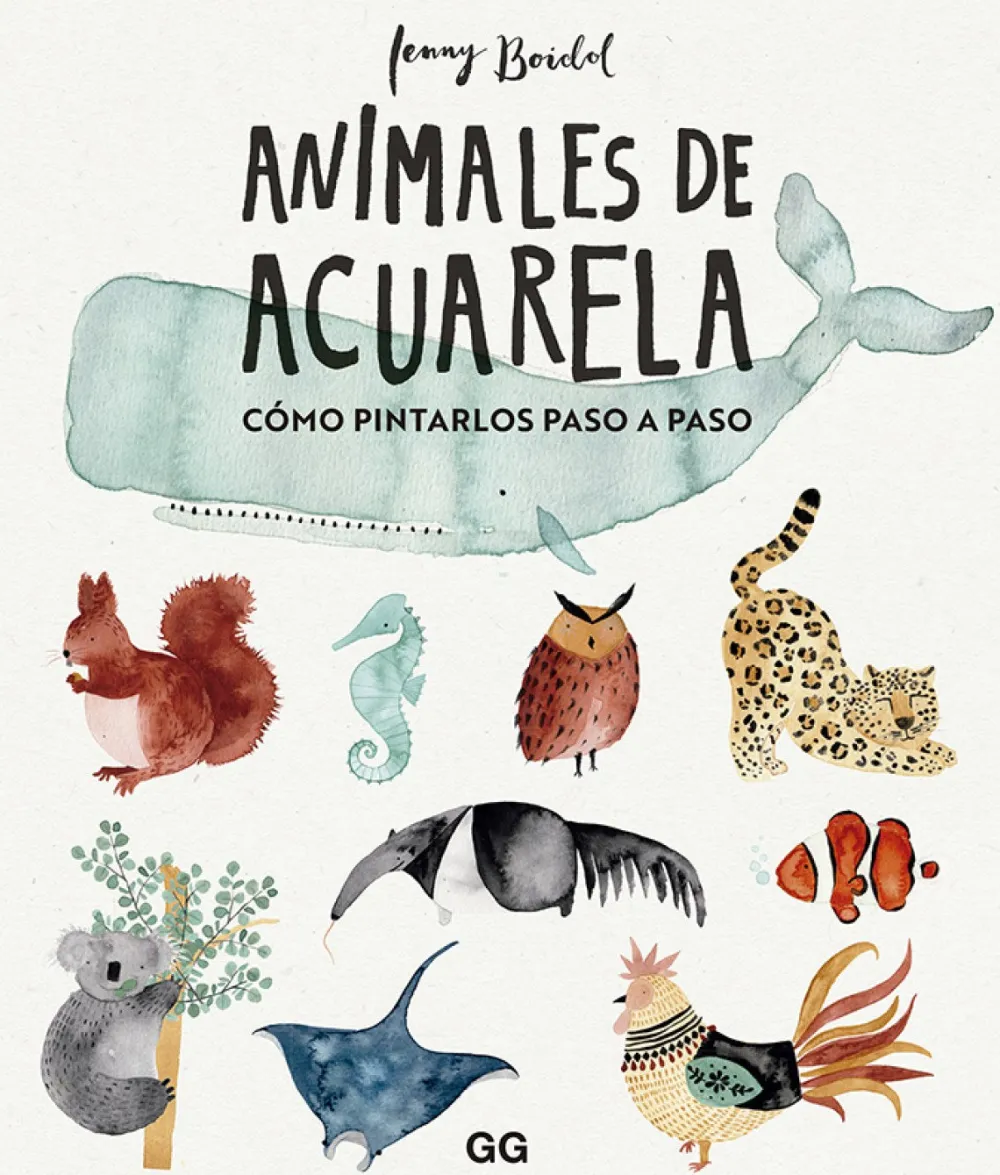 GUSTAVO GILI Animales de acuarela*Niños Libros Para Colorear|Libros Para Colorear