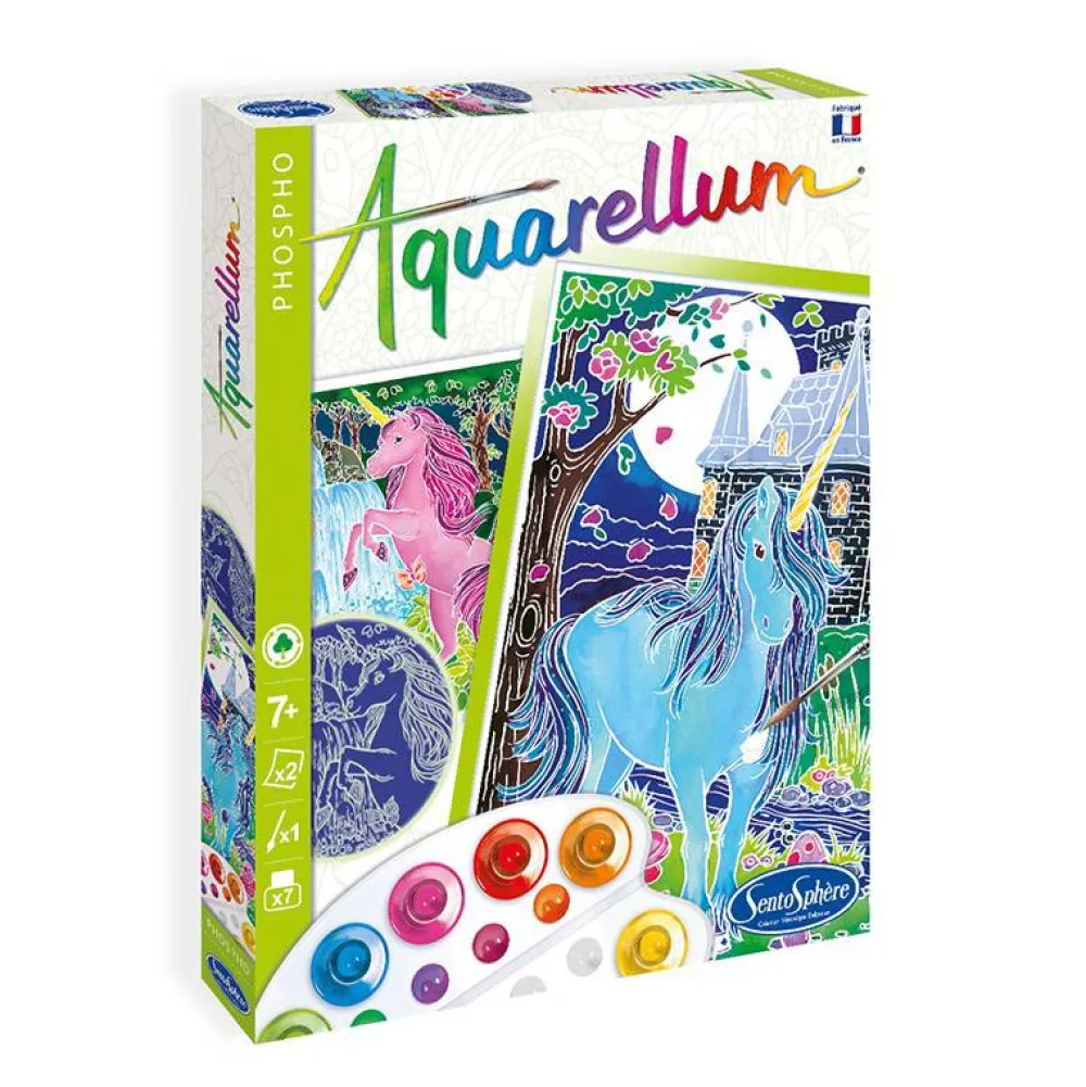 Sentosphère Aquarellum Fluorescente Unicornios*Niños Kit De Manualidades