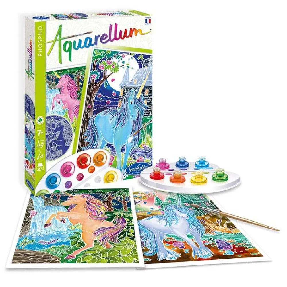 Sentosphère Aquarellum Fluorescente Unicornios*Niños Kit De Manualidades