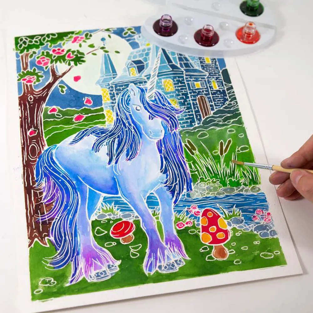 Sentosphère Aquarellum Fluorescente Unicornios*Niños Kit De Manualidades