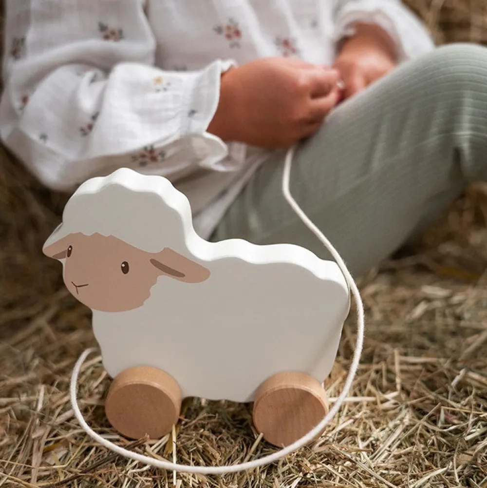 Little Dutch Arrastre Oveja pequeña granja ·*Niños Juguetes De Madera Para Niños|Juguetes Montessori