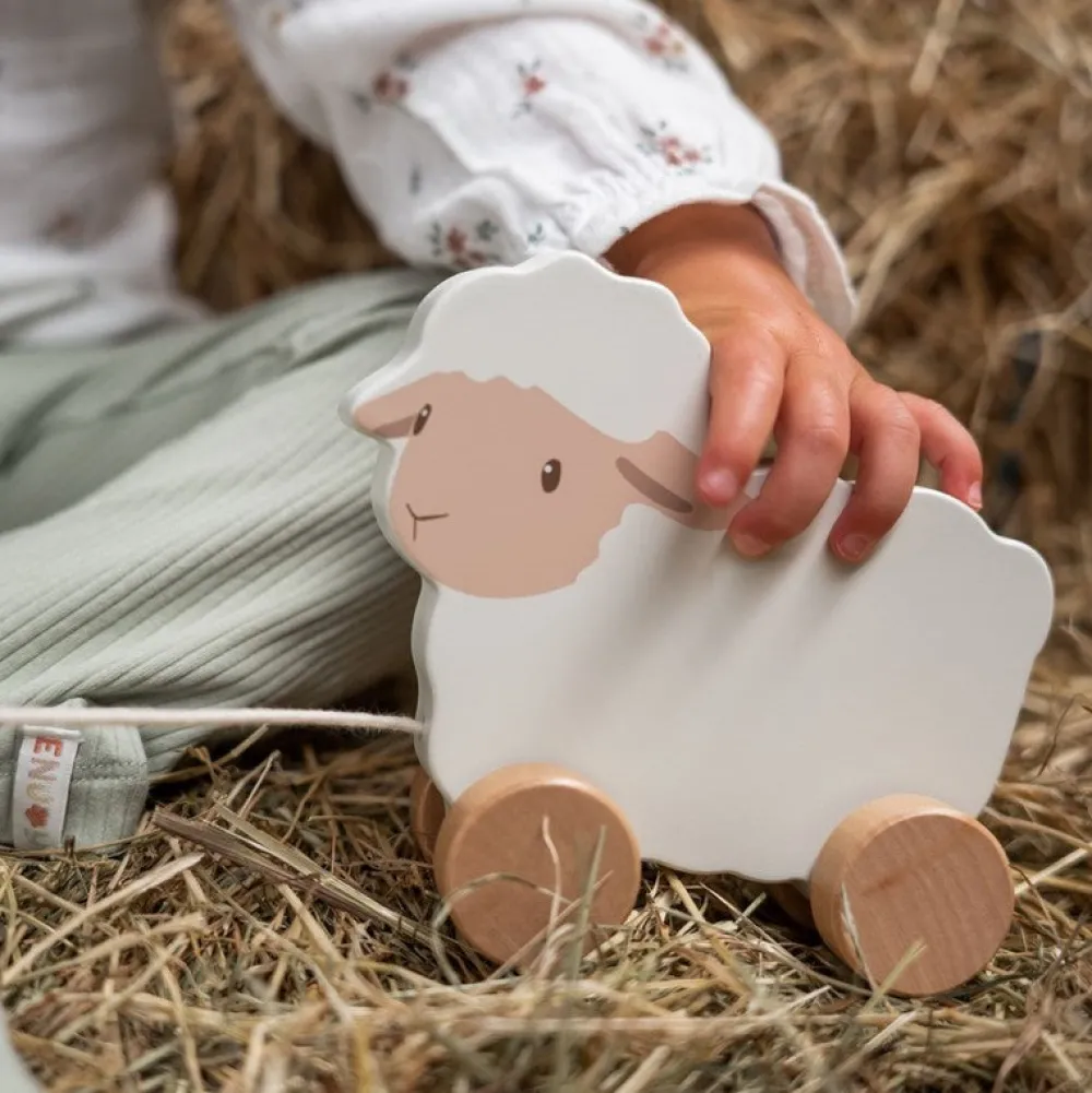 Little Dutch Arrastre Oveja pequeña granja ·*Niños Juguetes De Madera Para Niños|Juguetes Montessori