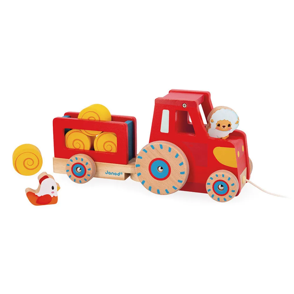 Janod Arrastre tractor ·*Niños Juguetes Waldorf|Juguetes Montessori
