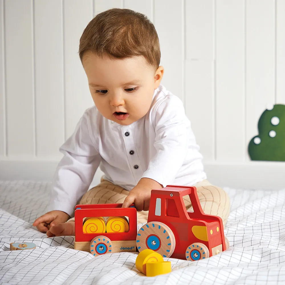 Janod Arrastre tractor ·*Niños Juguetes Waldorf|Juguetes Montessori