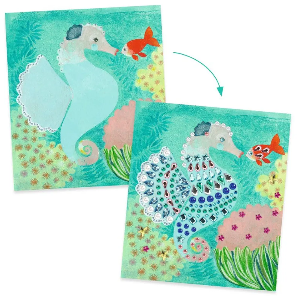 Djeco Artistic Strass Ondas acuáticas ·*Niños Kit De Manualidades