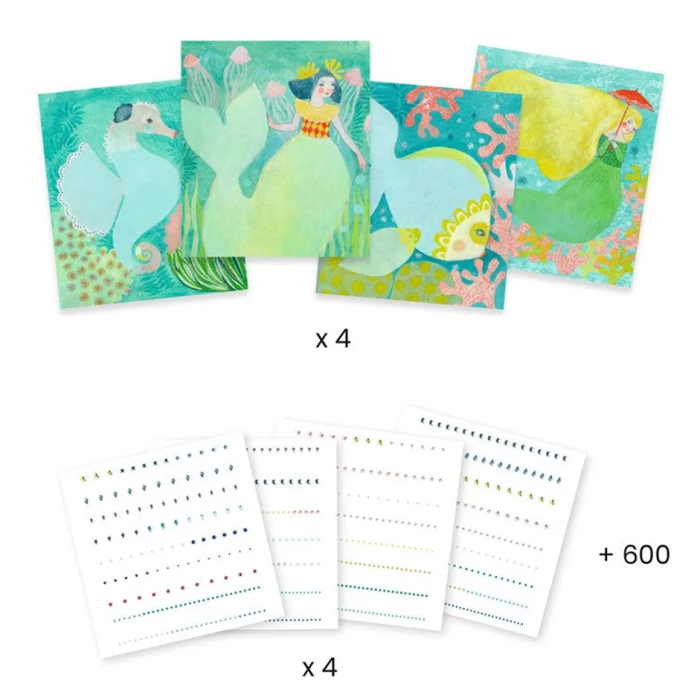 Djeco Artistic Strass Ondas acuáticas ·*Niños Kit De Manualidades