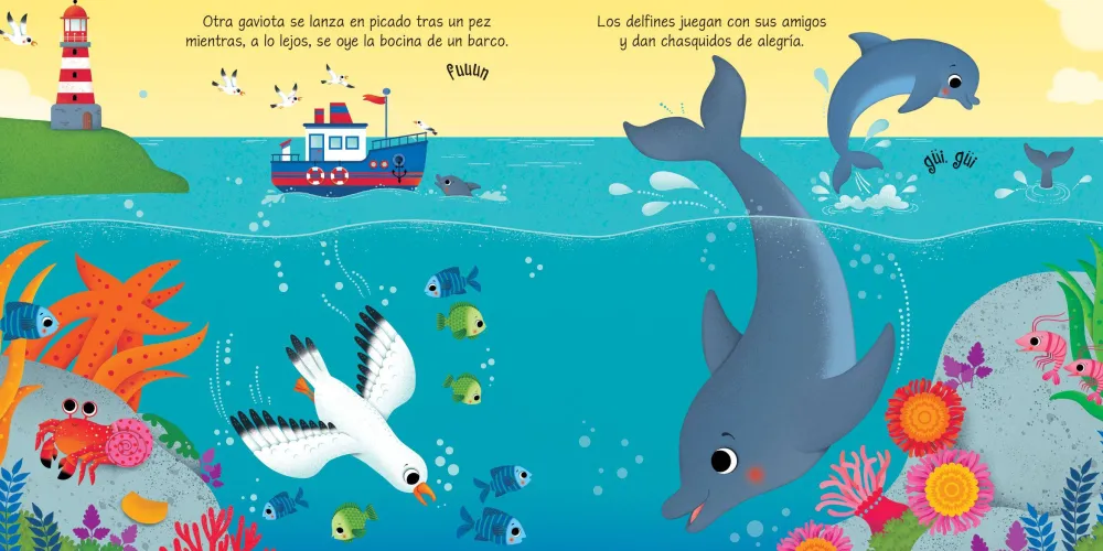 Usborne Así suena la costa*Niños Libros Musicales Y Con Sonido|Libros Manipulativos