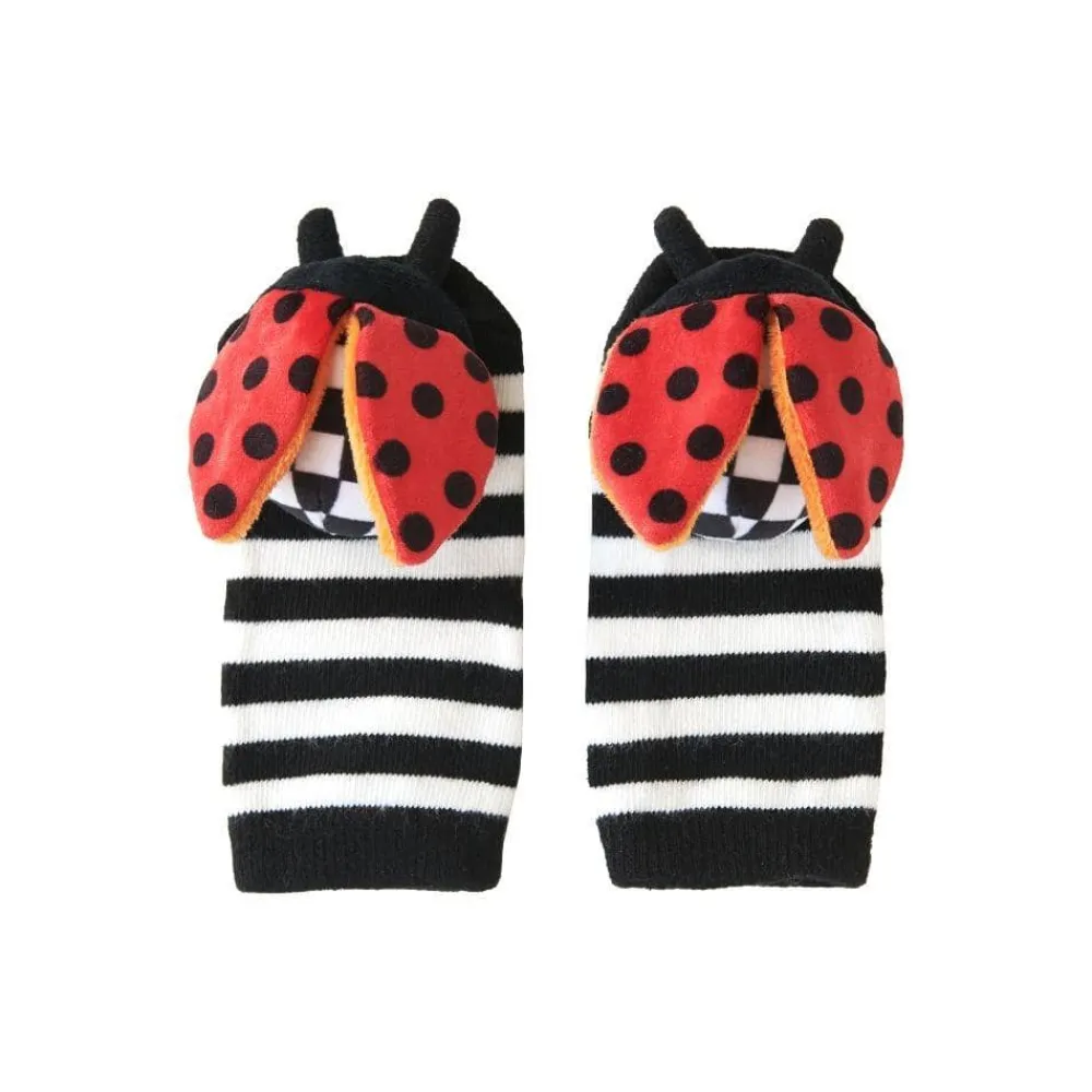 Attipas Stimulation Socks LADYBUG*Niños Juguetes De Estimulación Para Bebé|Sonajeros