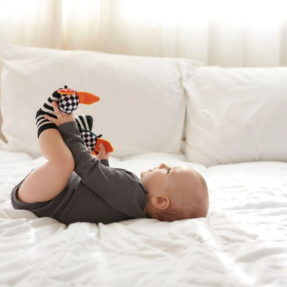 Attipas Stimulation Socks LADYBUG*Niños Juguetes De Estimulación Para Bebé|Sonajeros