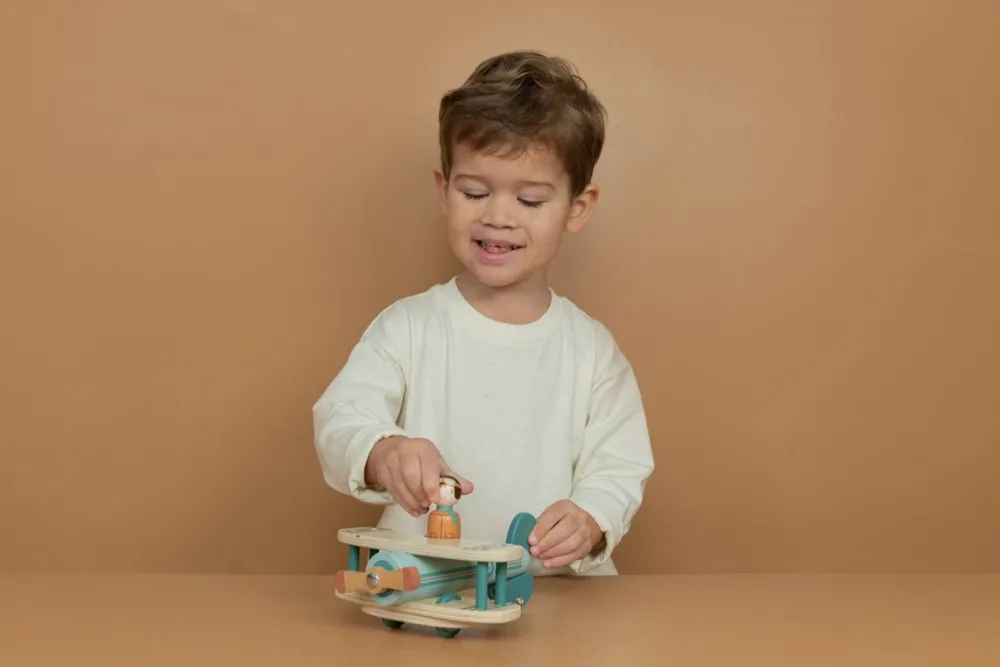 Little Dutch Avión madera FSC ·*Niños Juguetes Waldorf|Juguetes Montessori