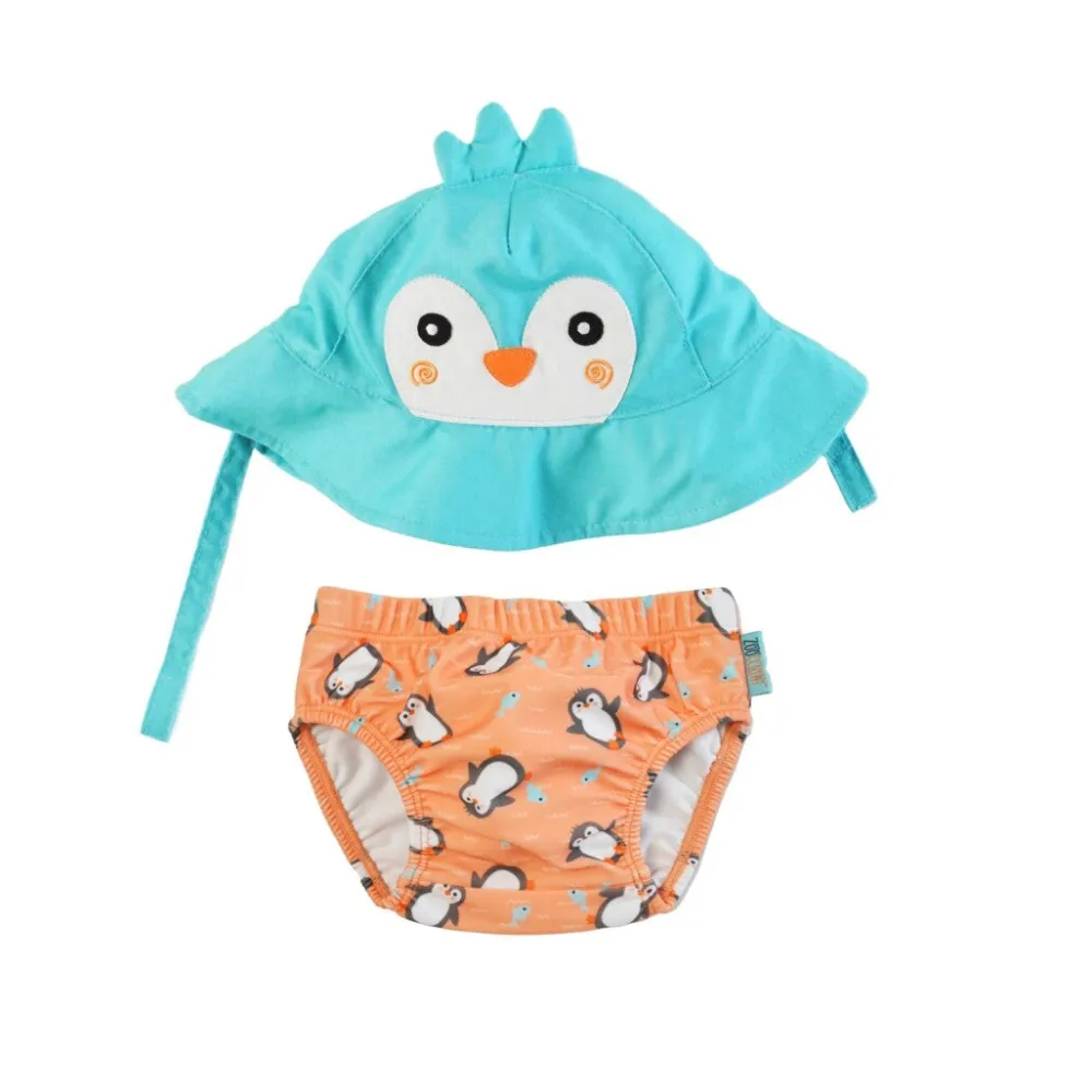 Zoocchini Bañador y gorro Pinguino*Niños Bañador Para Niños|Bañador Pañal