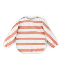 Done by Deer Babero con Mangas Stripes Papaya ·* Baberos·Baberos Con Mangas|Baberos Con Mangas