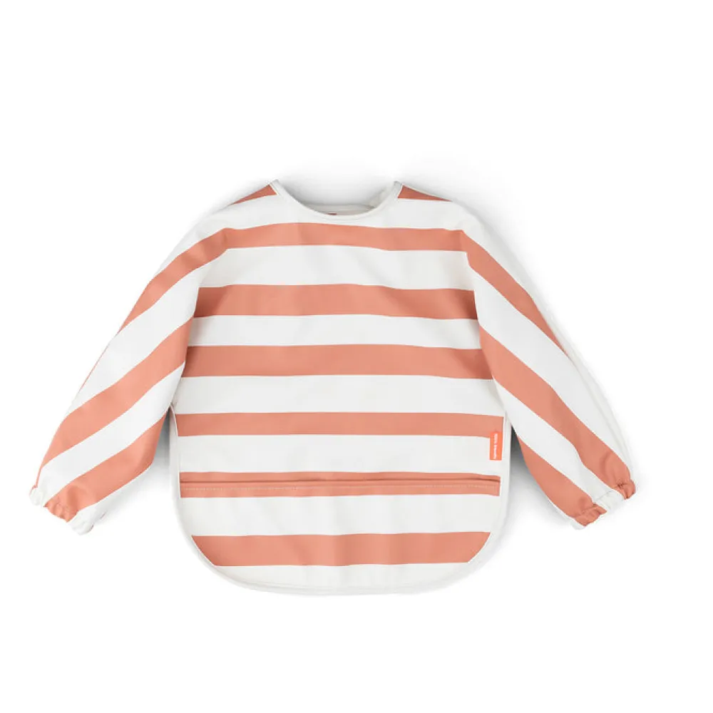 Done by Deer Babero con Mangas Stripes Papaya ·* Baberos·Baberos Con Mangas|Baberos Con Mangas