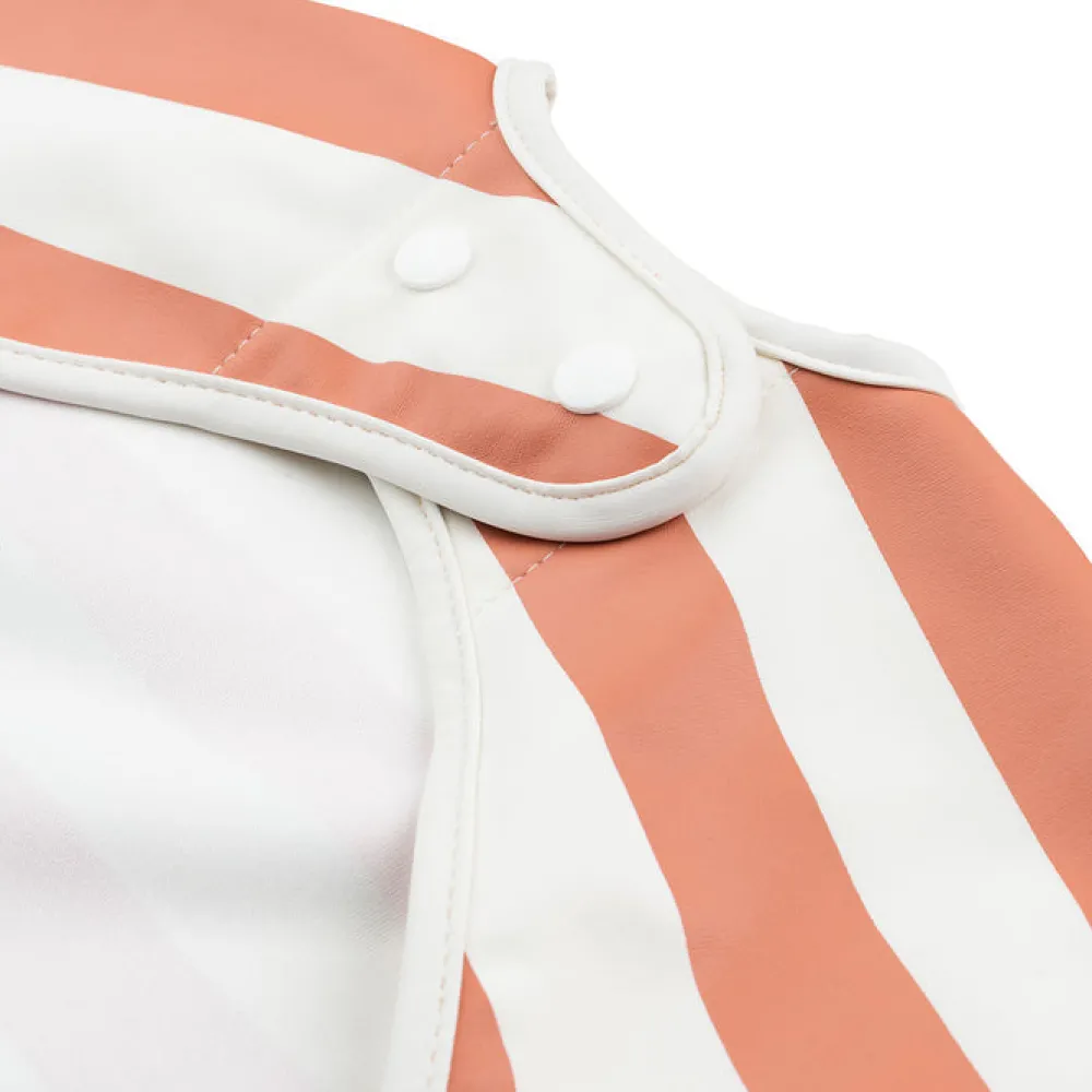 Done by Deer Babero con Mangas Stripes Papaya ·* Baberos·Baberos Con Mangas|Baberos Con Mangas