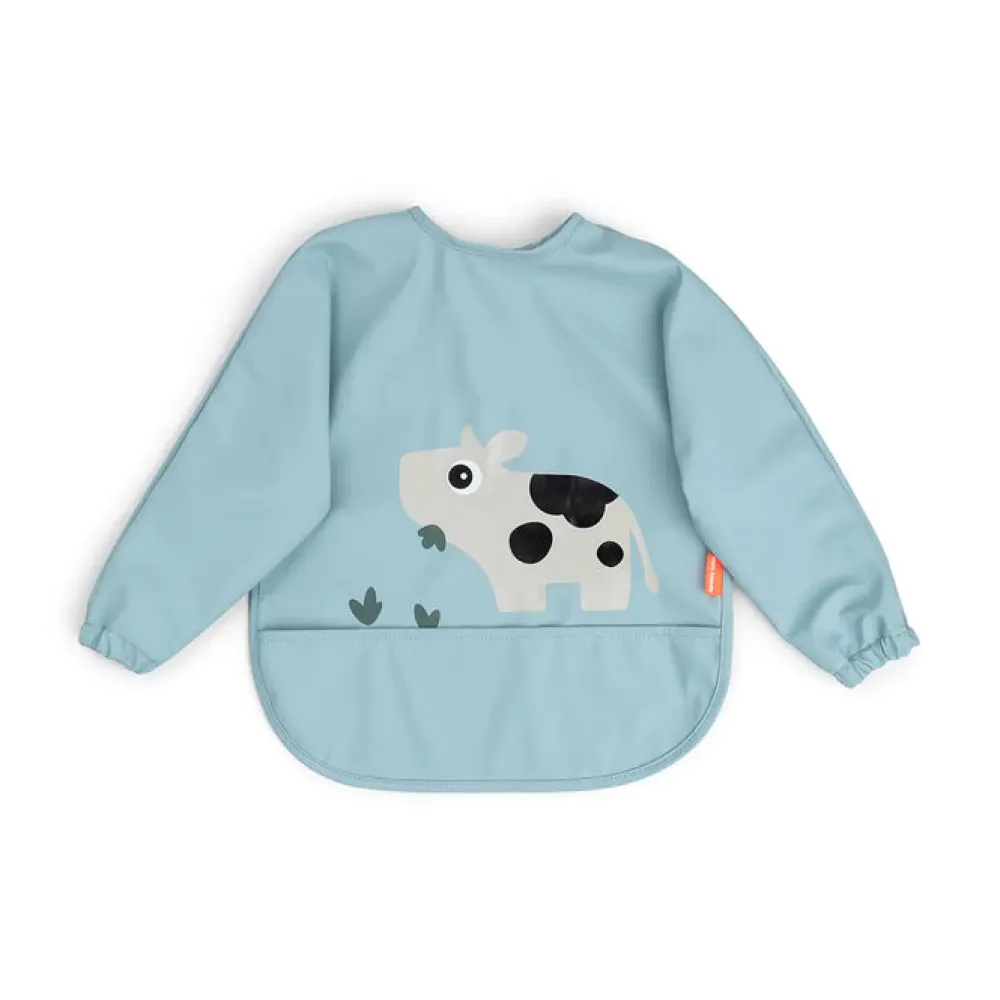 Done by Deer Babero con Mangas Tiny farm Blue ·* Baberos·Baberos Con Mangas|Baberos Con Mangas