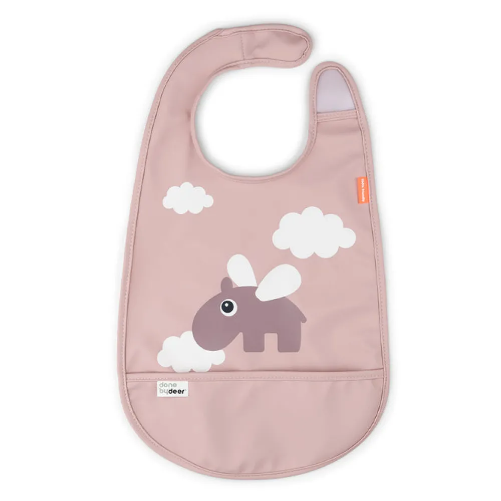 Done by Deer Babero Velcro Happy Clouds Powder ·* Baberos·Baberos De Silicona|Baberos De Silicona