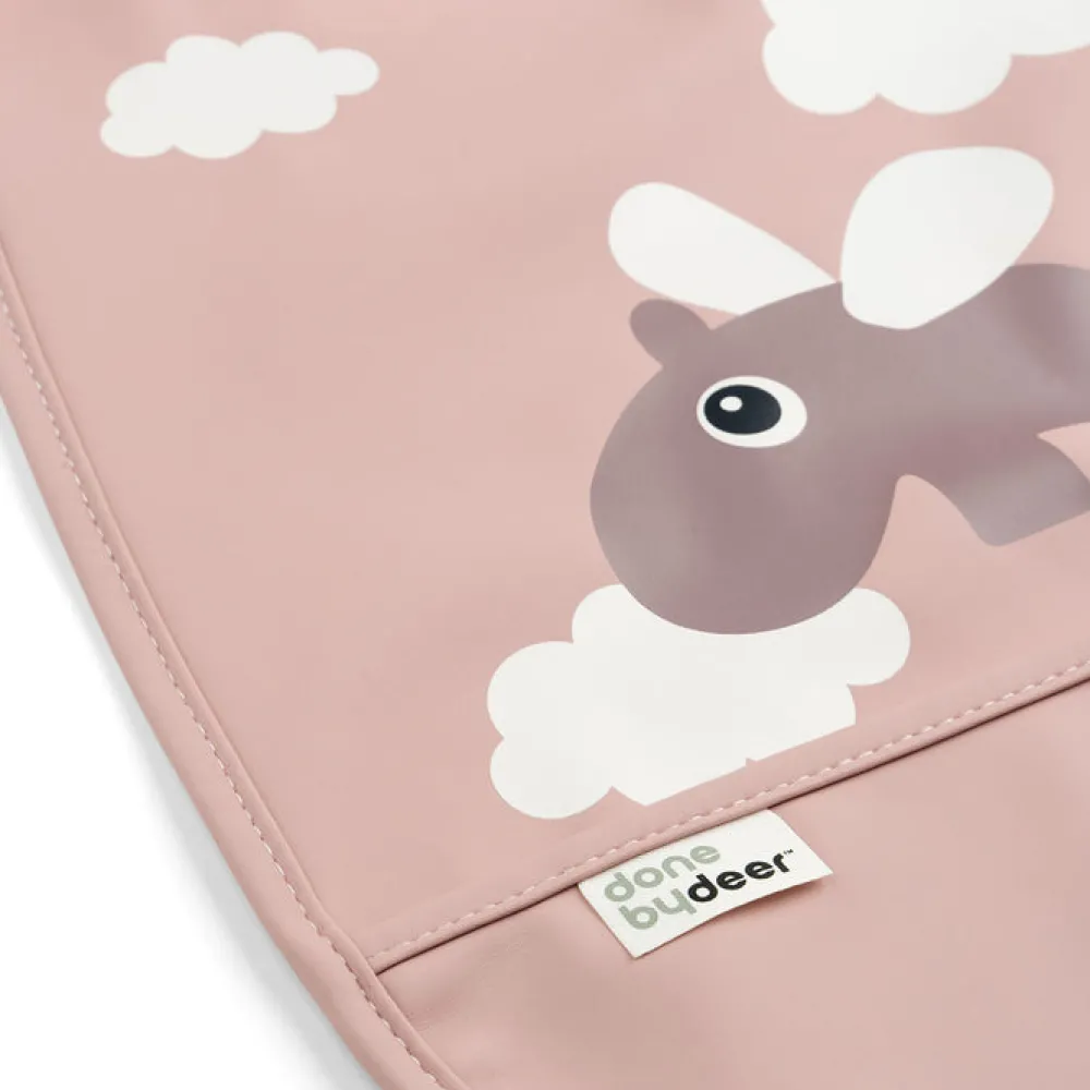 Done by Deer Babero Velcro Happy Clouds Powder ·* Baberos·Baberos De Silicona|Baberos De Silicona