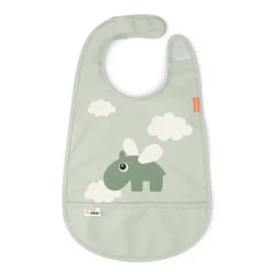 Done by Deer Babero Velcro Happy Clouds Green ·* Baberos·Baberos De Silicona|Baberos De Silicona