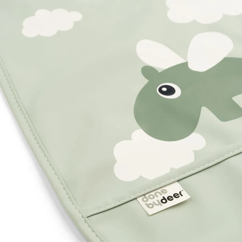 Done by Deer Babero Velcro Happy Clouds Green ·* Baberos·Baberos De Silicona|Baberos De Silicona