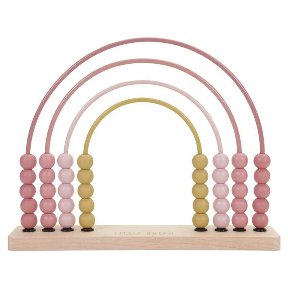 Little Dutch Ábaco Arco Iris Rosa ·*Niños Juguetes Waldorf|Juguetes Montessori