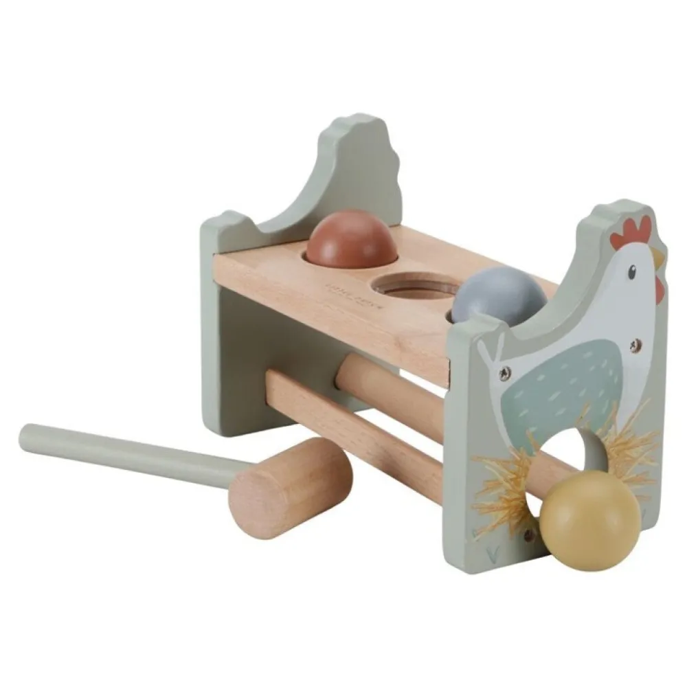 Little Dutch Banco de Golpeo con bolas Little Farm ·*Niños Juguetes Waldorf|Juguetes Montessori