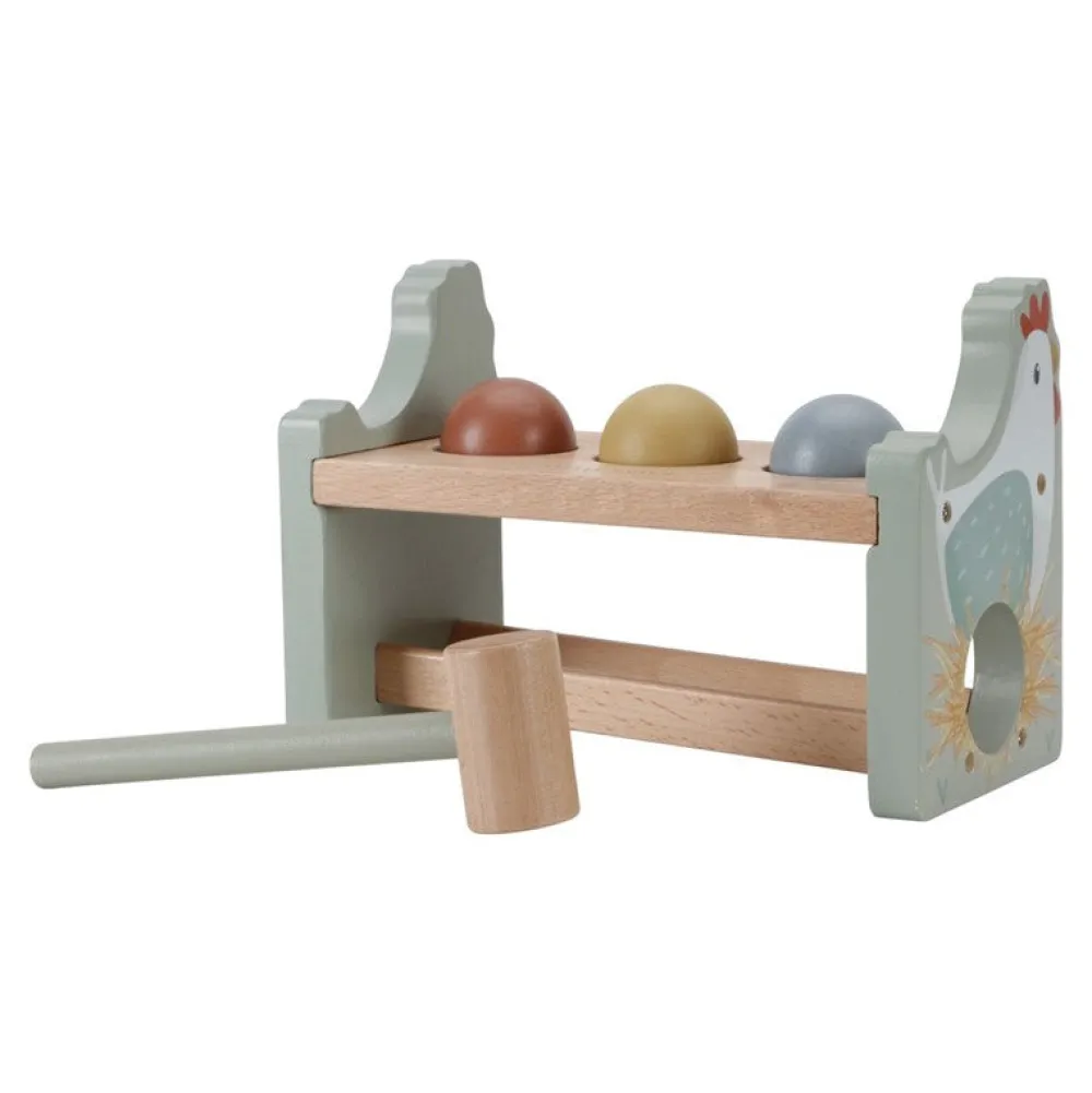 Little Dutch Banco de Golpeo con bolas Little Farm ·*Niños Juguetes Waldorf|Juguetes Montessori