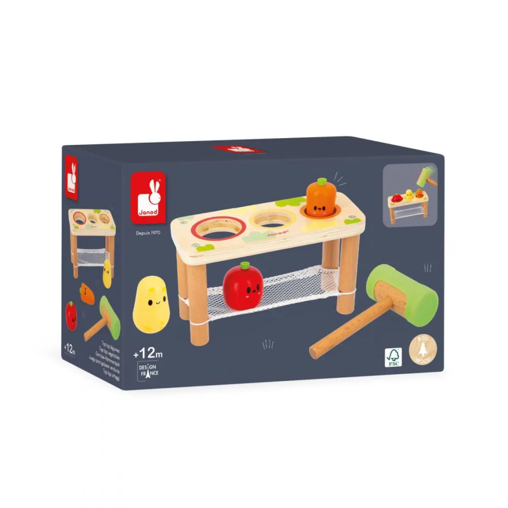 Janod Banco de Golpeo Verduras ·*Niños Juguetes Waldorf|Juguetes Montessori