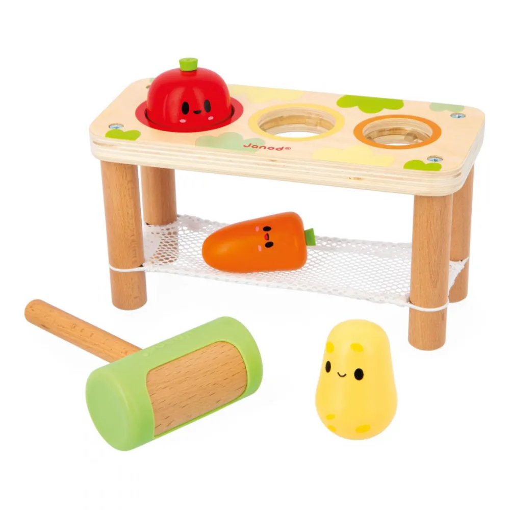 Janod Banco de Golpeo Verduras ·*Niños Juguetes Waldorf|Juguetes Montessori