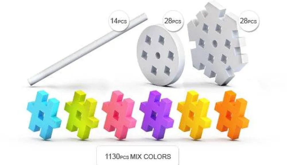 Meli Bloques · Basic Constructor Travel Box 1100 piezas*Niños Bloques Meli|Juguetes Y Juegos Motricidad Fina
