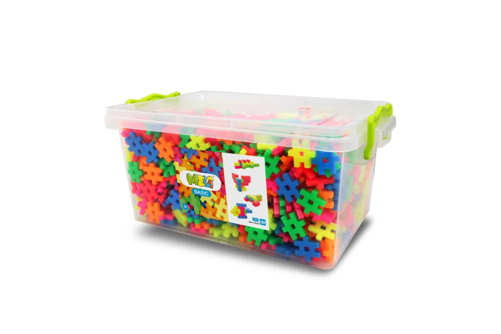 Meli Bloques · Basic Edu 1200 piezas Neon*Niños Bloques Meli|Juguetes Y Juegos Motricidad Fina