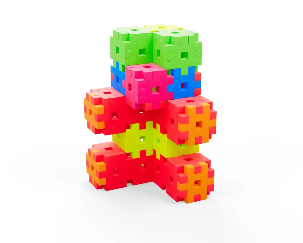 Meli Bloques · Basic Travel Box 500 piezas Neon*Niños Bloques Meli|Juguetes Y Juegos Motricidad Fina