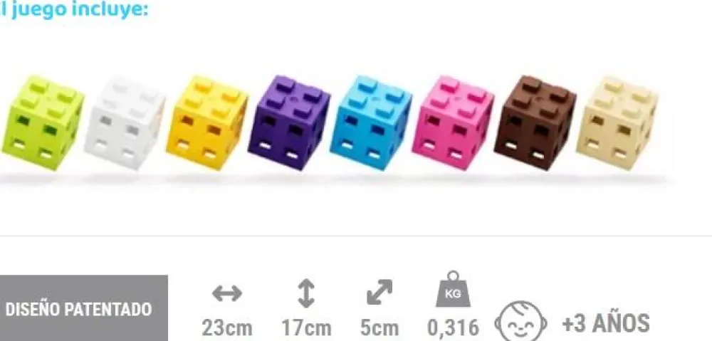 Meli Bloques · Cube 50 piezas Pastel*Niños Bloques Meli|Juguetes Y Juegos Motricidad Fina