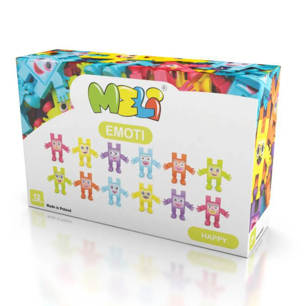 Meli Bloques · Emoti Happy · 12 piezas*Niños Bloques Meli|Juguetes Y Juegos Motricidad Fina