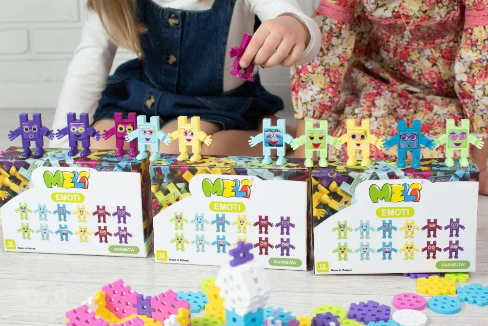 Meli Bloques · Emoti Rainbow · 12 piezas*Niños Bloques Meli|Juguetes Y Juegos Motricidad Fina