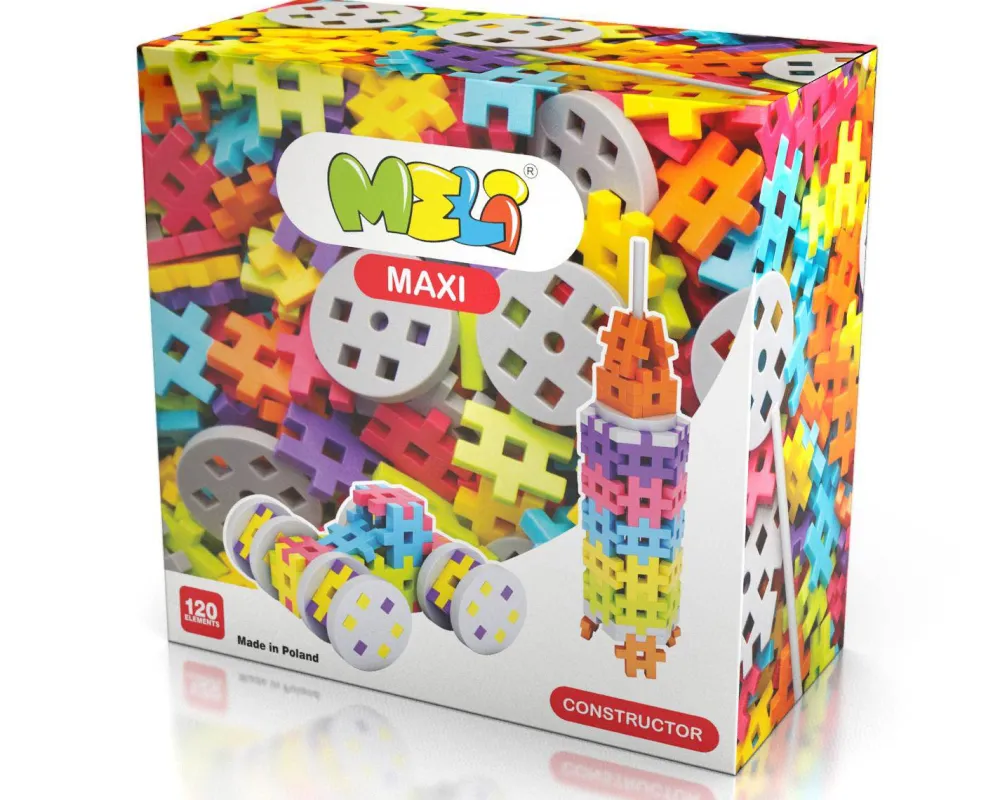 Meli Bloques · Maxi Constructor 120 piezas*Niños Bloques Meli|Juguetes Y Juegos Motricidad Fina