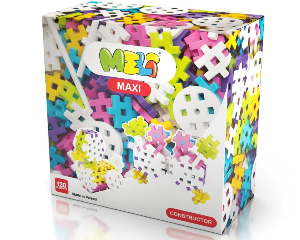 Meli Bloques · Maxi Pastel Constructor 120 piezas*Niños Bloques Meli|Juguetes Y Juegos Motricidad Fina