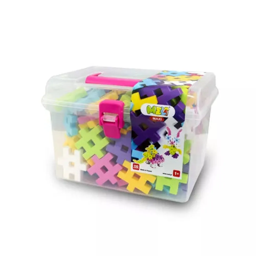 Meli Bloques · Maxi Travel Box Pastel 110 piezas*Niños Bloques Meli|Juguetes Y Juegos Motricidad Fina