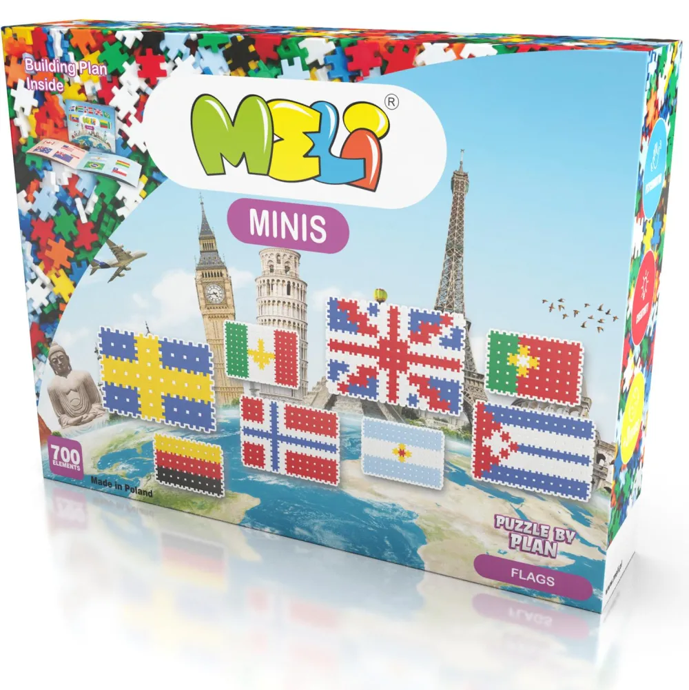Meli Bloques · Mini Tematic Banderas del mundo*Niños Bloques Meli|Juguetes Y Juegos Motricidad Fina