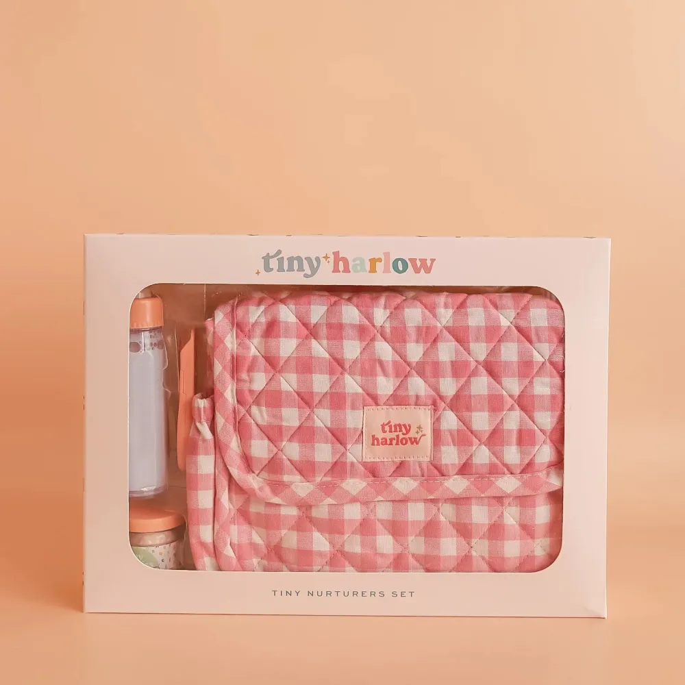 Tiny Harlow Bolsito de paseo Vichy Rosa ·*Niños Accesorios Para Muñecas Bebé|Muñecos Bebés