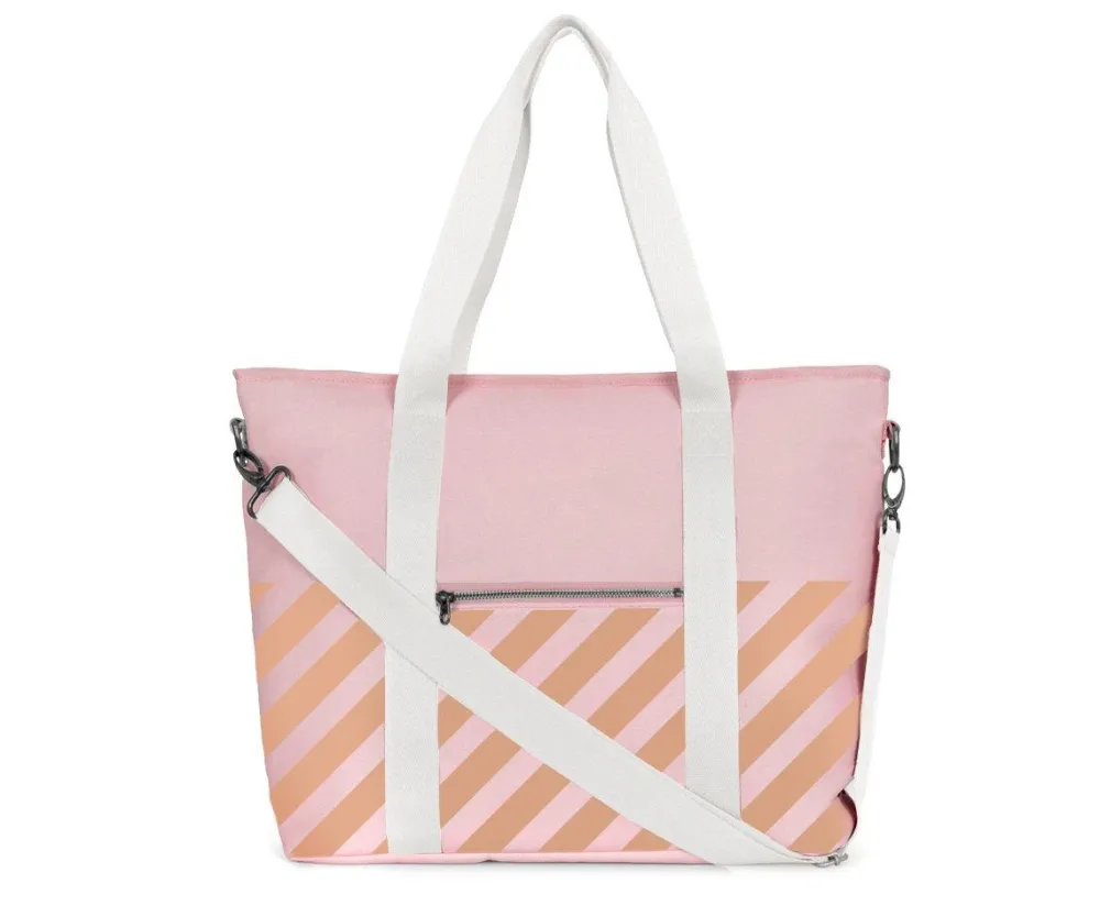 Monnëka Bolso Nevera Stripes Pink* Mochilas, Cestas Y Bolsos Para Playa Y Piscina